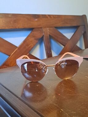 Pink Cat-Eye Sunglasses with Brown Lenses